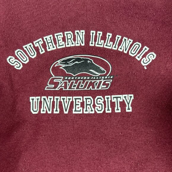Champion Southern Illinois Salukis Sweatshirt Youth Extra Large Red Faded Hoodie - Picture 4 of 13